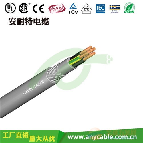 柔性PVC屏蔽双护套控制电缆 工业自动化控制电缆 露天电线
